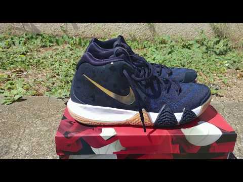 kyrie 4 pitch blue on feet