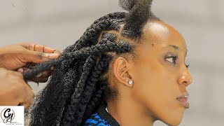 What A Protective Method For Afro Natural Kinky On Natural Hair. LongLasting Braids.