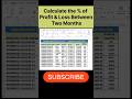 Calculate the % of Profit & Loss Between two Months in excel #shortcutkeys #shorts #shortvideo