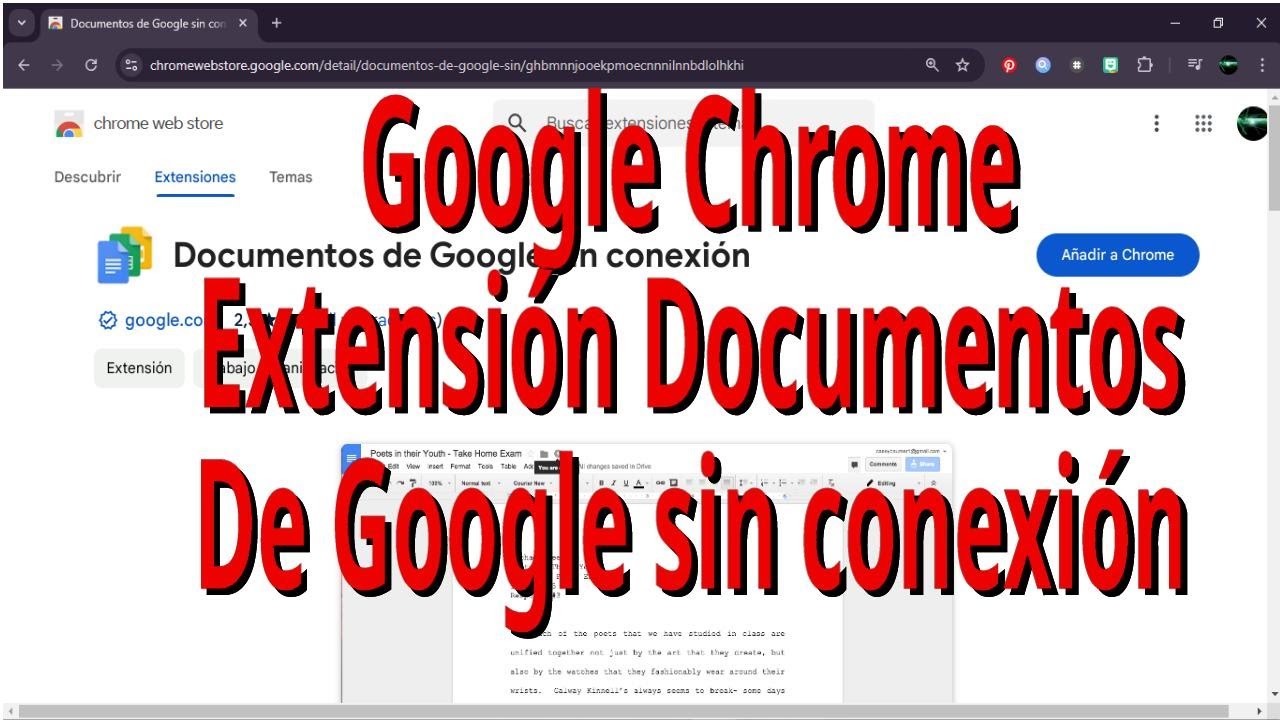 Tutorial Google Chrome. Extensión Documentos de Google sin conexión ...