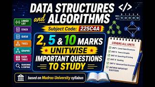 Data Structures & Algorithms | Unitwise important questions | Madras University