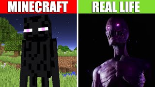 Enderman vs Real Life Enderman in Minecraft! Mobs in real life #1