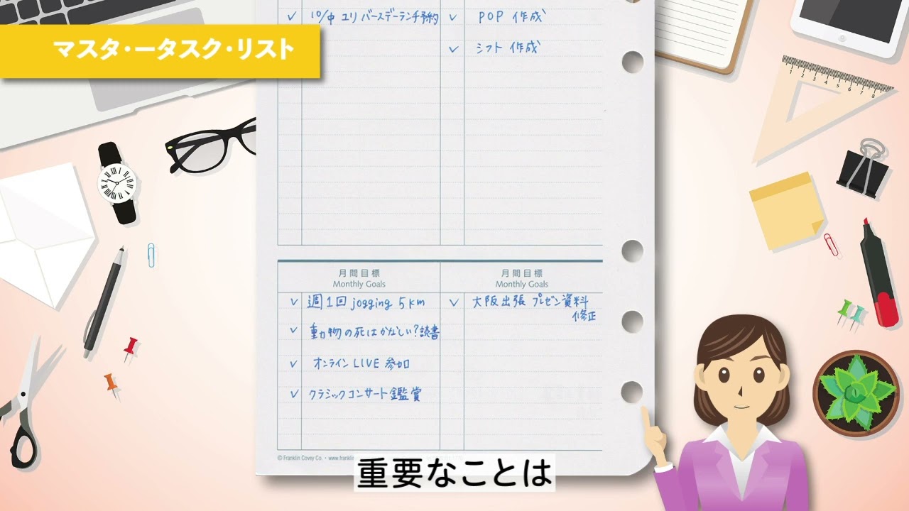 フランクリン・プランナーの使い方 〜 私のタイム・マネジメント「雑貨店　店長」 編