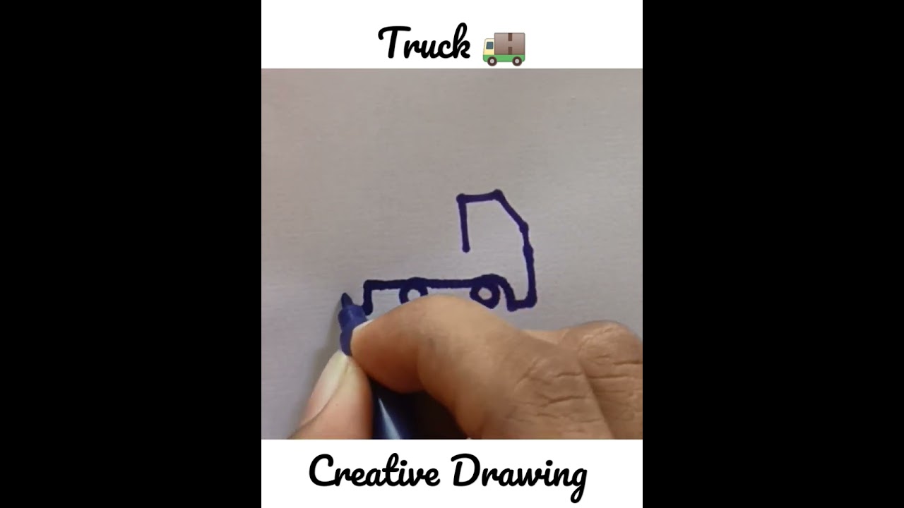 One Line Truck Drawing 🚚