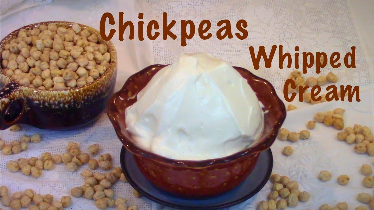 How To Make Whipped Cream With Chickpea Garbanzo Beans Liquid Aquafaba Dairy Free Recipe Youtube