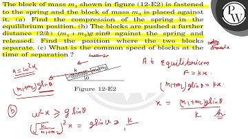 The block of mass \( m_{1} \) shown in figure (12-E2) is fastened t...