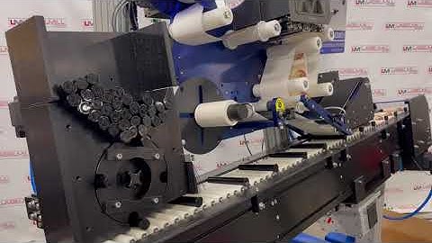 LabelMill LM5000 Rollerbed Conveyor w/ Automatic Print & Apply Label Applicator for Pre-Roll Tubes