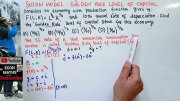 Solow model. Golden rule level of capital