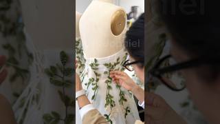 Making a corset leaf embroidered midi dress #dress #prom #fashion #creative #wedding #gown
