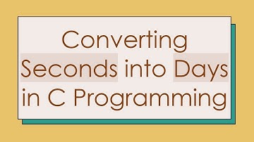 Converting Seconds into Days in C Programming