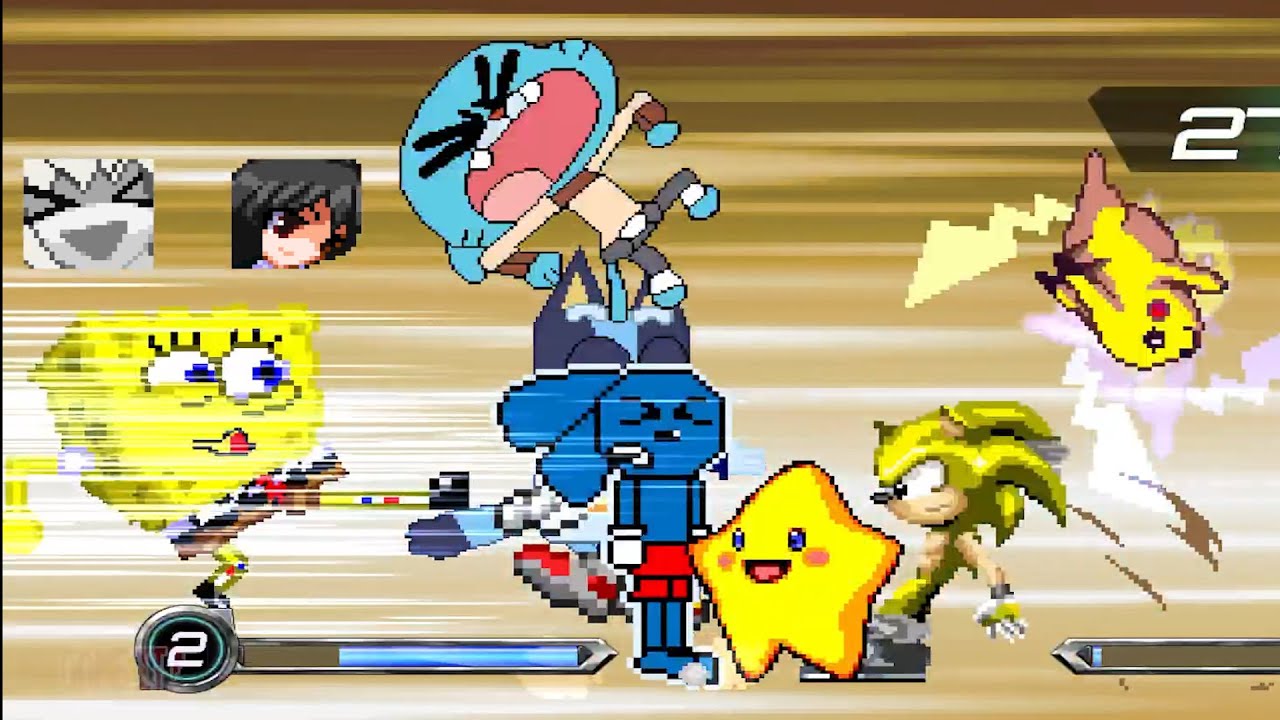 WHEN YOUR FAVORITE MUGEN CHARACTERS RUMBLES! | BLUE SQUAD VS YELLOW SQUAD | 4V4 | BEST OF 3