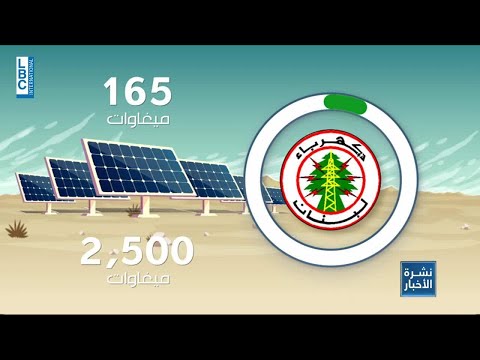 LBCI News ١٦٥ ميغاوات من الطاقة الشمسية لكهرباء لبنان بعد عامين