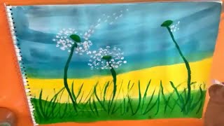 painting cotton acrylic dandelion easy beginners swabs technique
