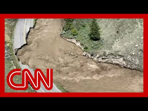 See the severe flooding that shut down Yellowstone National Park