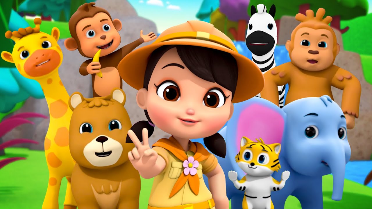 Jungle Song Safari Park Animated Video for Kids by Superstar Rangers