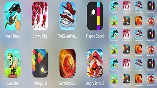 Road Draw, Crowd City, TrollQuestVideoGames, Jump Run, Rolling Ball, Angry Birds 2 - iPad Gameplay screenshot 4
