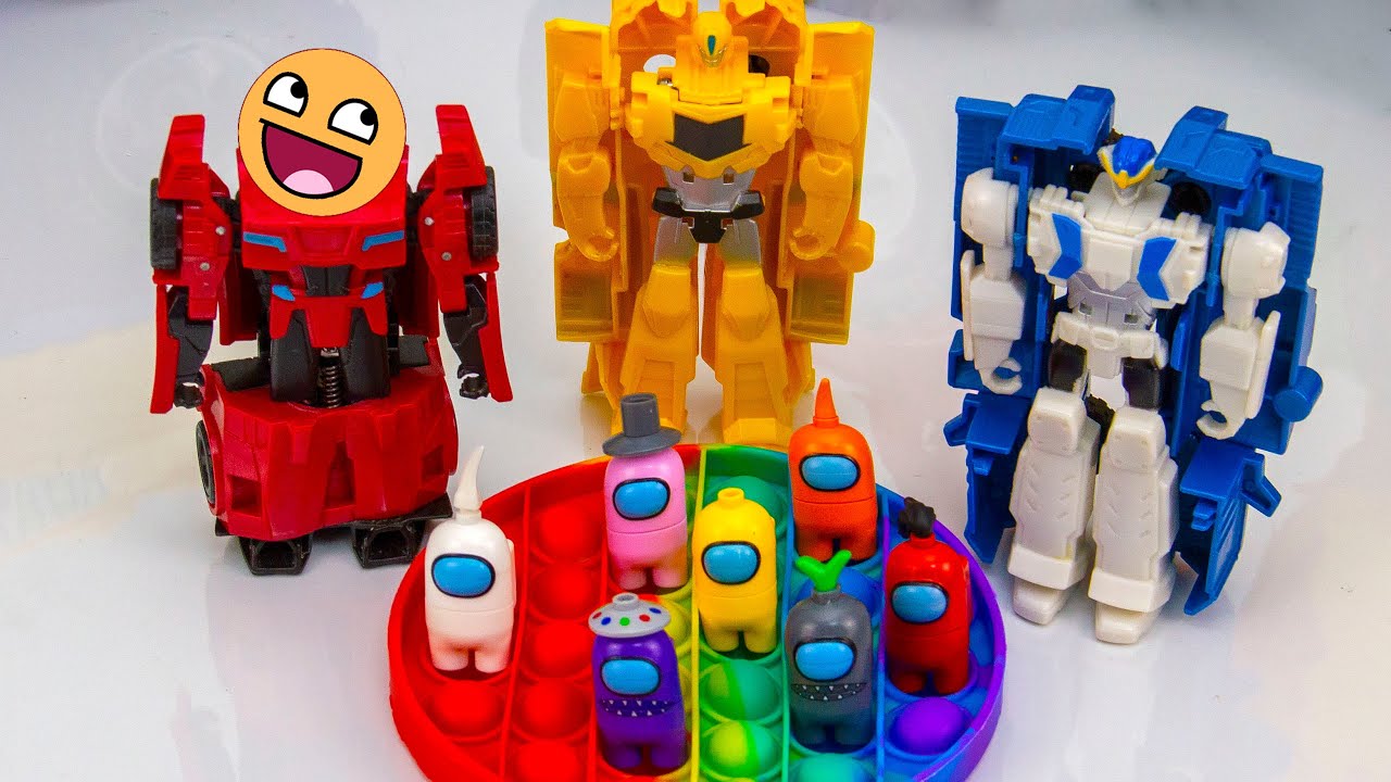 Among Us спрятались в Попит! Трансформеры против Амонг Ас.