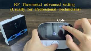 Advanced Settings for RF Boiler Wireless Thermostat