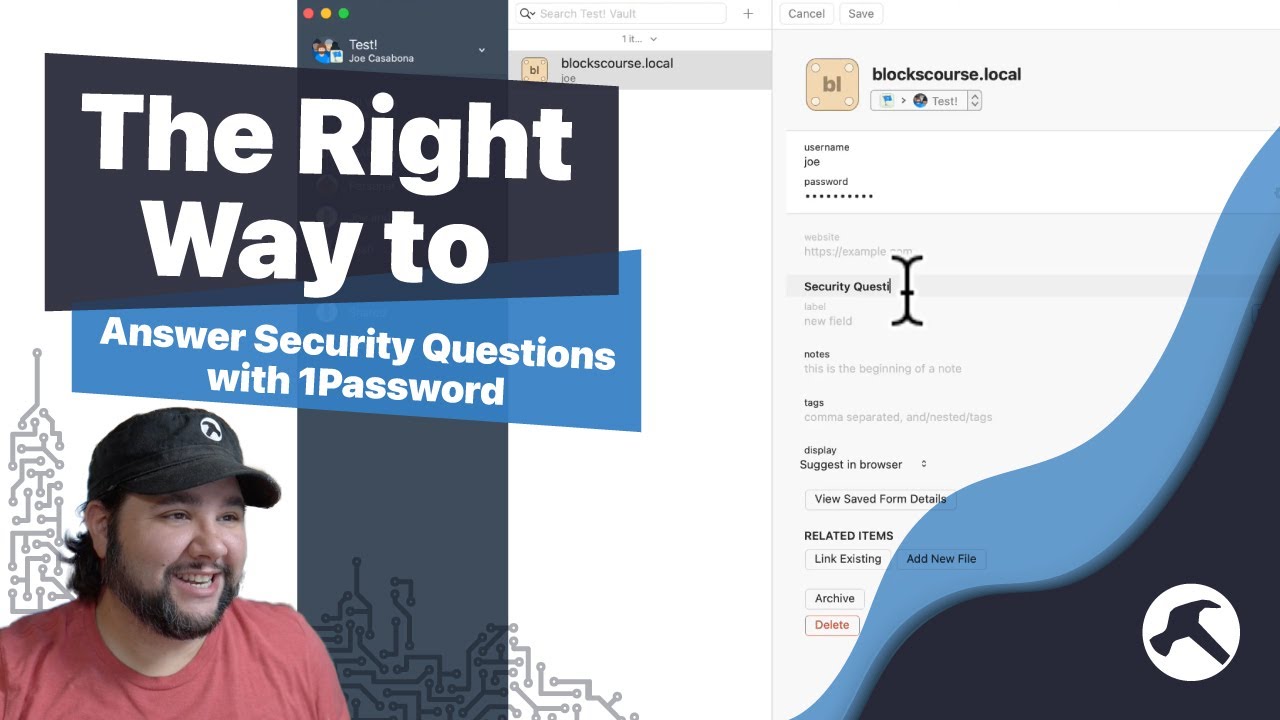 The Right Way to Answer Security Questions with 1Password