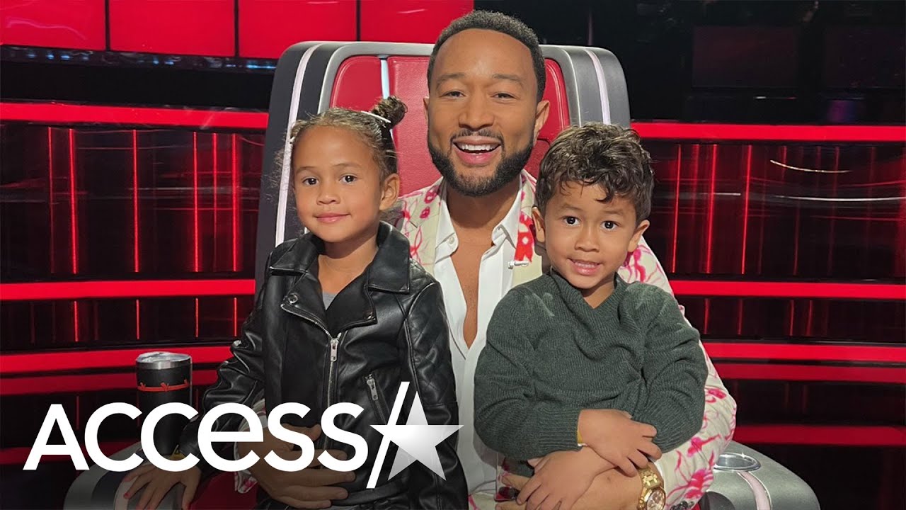 John Legend & Chrissy Teigen's Kids Luna & Miles Visit 'The Voice' Set