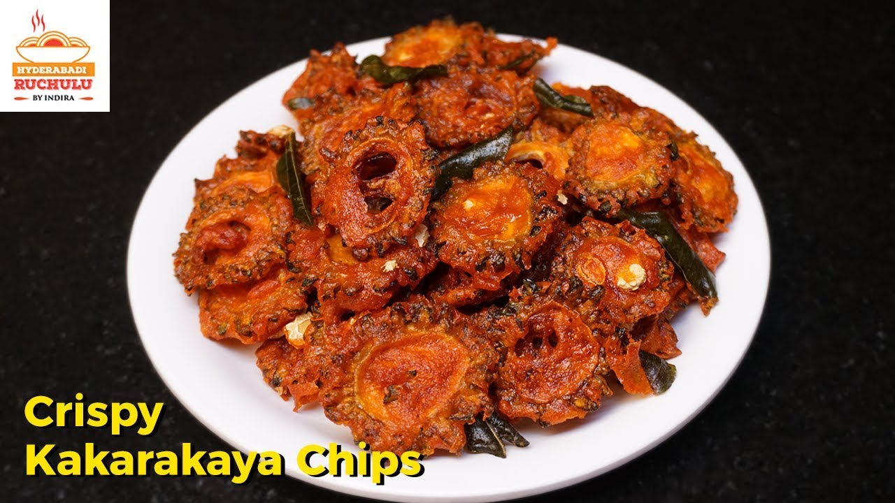 Kakarakaya Chips in Telugu | How to make Bitter Gourd Chips at Home in Telugu by Hyderabadi ruchulu | Hyderabadi Ruchulu