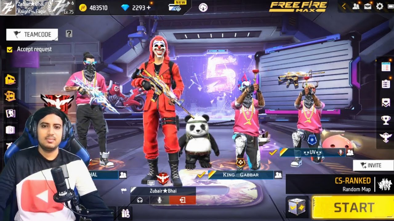 Free Fire MAX Live UID Check Subscriber | Live Teamcode Gameplay With ...