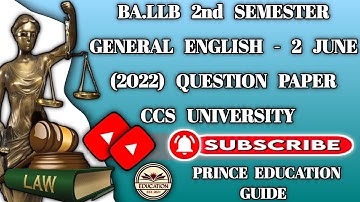 BA.LLB 2nd semester General English - 2 June (2022) Question paper ccs university