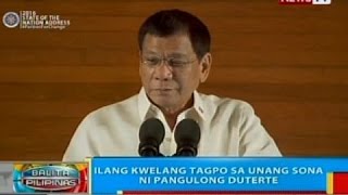 BP: Ilang kwelang tagpo sa unang SONA ni Pangulong Duterte