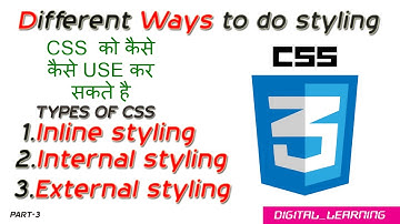 Types of CSS(cascade styling sheet) || inline, internal and external CSS