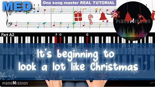 [REAL piano tutorial]🎄 It's beginning to look a lot like Christmas🎄 with Tutorial