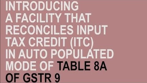 Know your ITC eligibility through Table-8A of GSTR-9