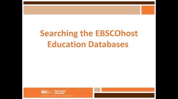 Searching the EBSCOhost Education Databases