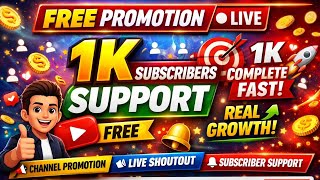 🔴 LIVE Free Promotion | Get 1K Subscribers Fast | Sub4Sub Live | Grow YouTube Channel 2026 #live