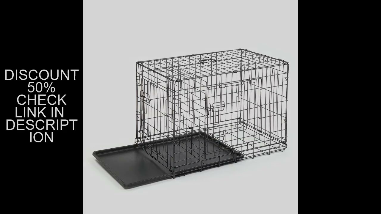 30" Pet Kennel Cat Dog Folding Steel Crate Animal Playpen Wire Metal