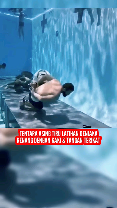 Foreign Soldiers Swimming with Their Hands and Feet Tied in a Denjaka Training