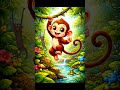 Cute Baby Monkey Playing in Nature 🐒💚 #cutekids #shorts