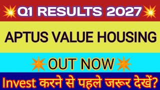 Aptus Q1 Results 🔴 Aptus Result 🔴 Aptus Share Latest News 🔴 Aptus Value Housing Finance Latest News