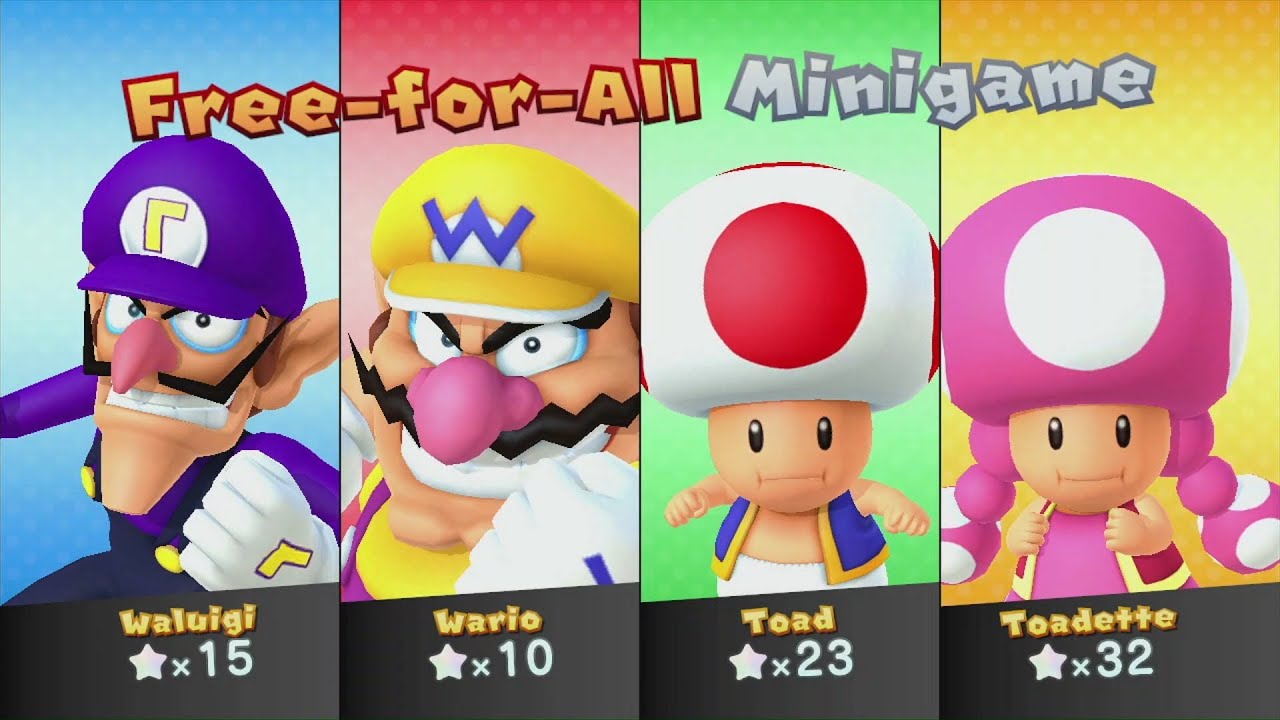 Mario Party 10 - Mario Party - #6: Airship Central - Waluigi, Wario, Toad, Toadette