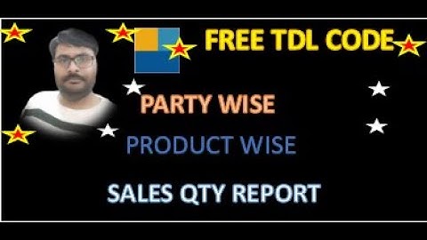 Tally TDL Free Code (Party wise Product wise Sales Qty Report)
