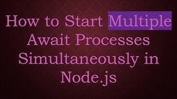 How to Start Multiple Await Processes Simultaneously in Node.js