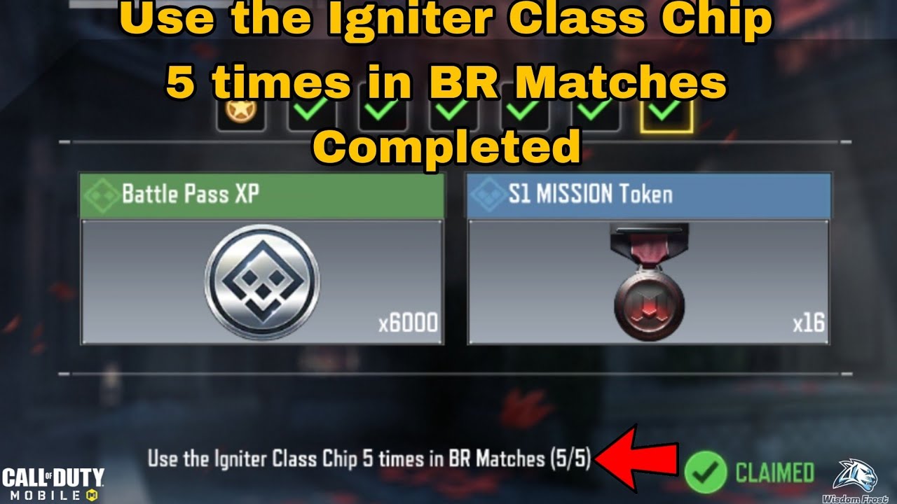 Use the Igniter Class Chip 5 times in BR Matches Cod Mobile 2024 YouTube