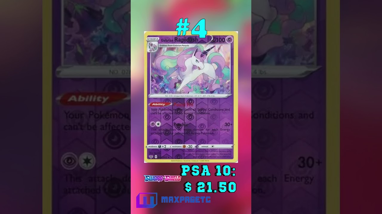Top 5 Galarian Rapidash Pok&eacute;mon Cards #tcg#pok&eacute;mon#Galarian Rapidash