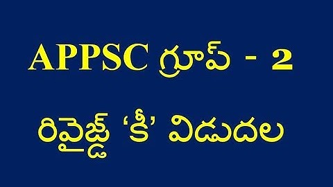 APPSC GROUP 2 REVISED KEY 05-07-2019