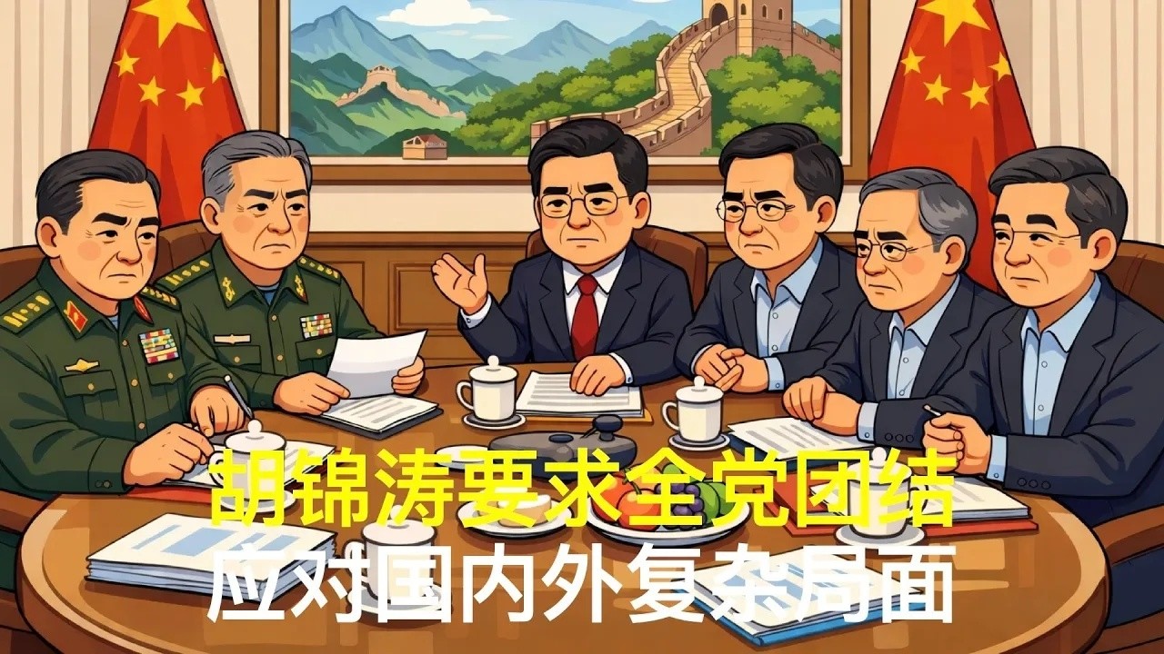 胡锦涛要求全党团结，应对国内外复杂局面｜温家宝｜汪洋｜胡春华｜张又侠｜刘源｜党中央决策议事协调机构