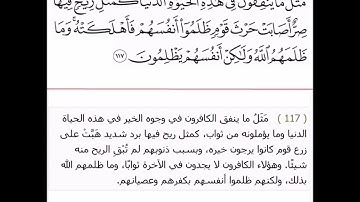 سورة آل عمران من الآيه 116 إلى الآيه 120 بصوت القارىء الشيخ ياسر الدوسرى