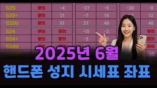 6월 휴대폰 성지 시세표 핸드폰 좌표 공유받기 s25 아이폰 엣지 등등 공짜로 개통받기