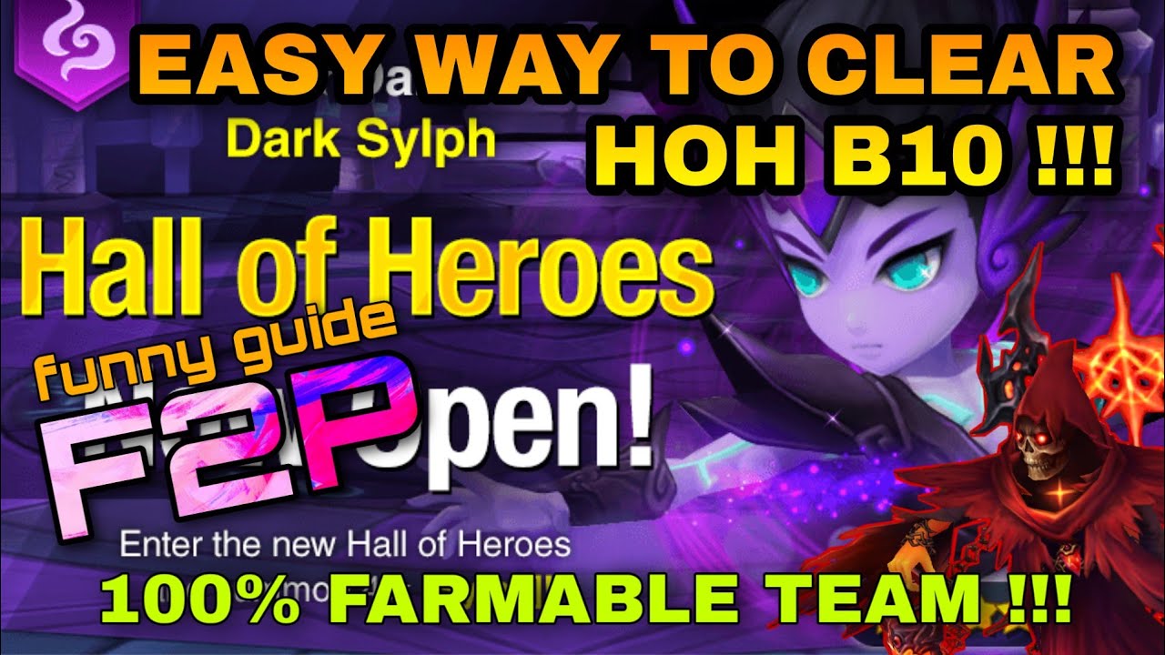 ASCHUBEL DARK SYLPH HOH B10 FARMABLE TEAM SUMMONERS WAR