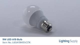 TCP 9W LED A19 Bulb (L60A19N15V27K)