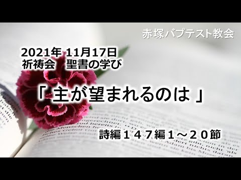 2021年11月17日（水）祈祷会　聖書の学び「主が望まれるのは」詩編147編1～20節