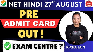 UGC NET CITY ALLOTMENT 2024।RE-EXAM।ADMIT CARD UPDATE।NET JRF HINDI 2024।hindi with richa।